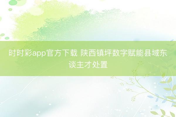 時時彩app官方下載 陜西鎮坪數字賦能縣域東談主才處置